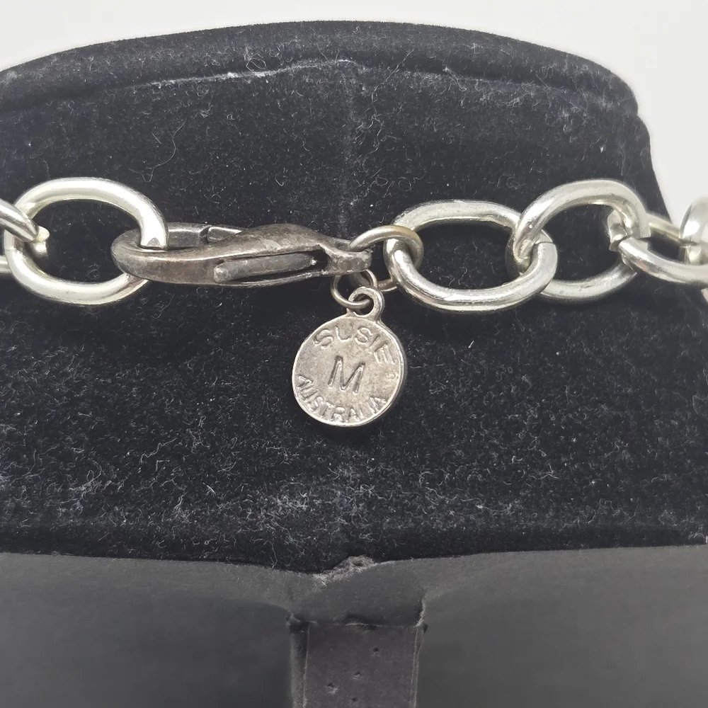 Chunky Silver‎ Chain Necklace Large Heart Charms Vintage Y2K Style Statement